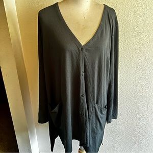 J Jill wearever knit cardigan tunic long length sz 1 X black good condition